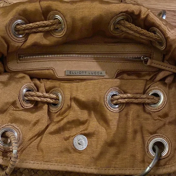 Elliot Lucca woven leather weave hobo bag brown tan - Picture 9 of 11
